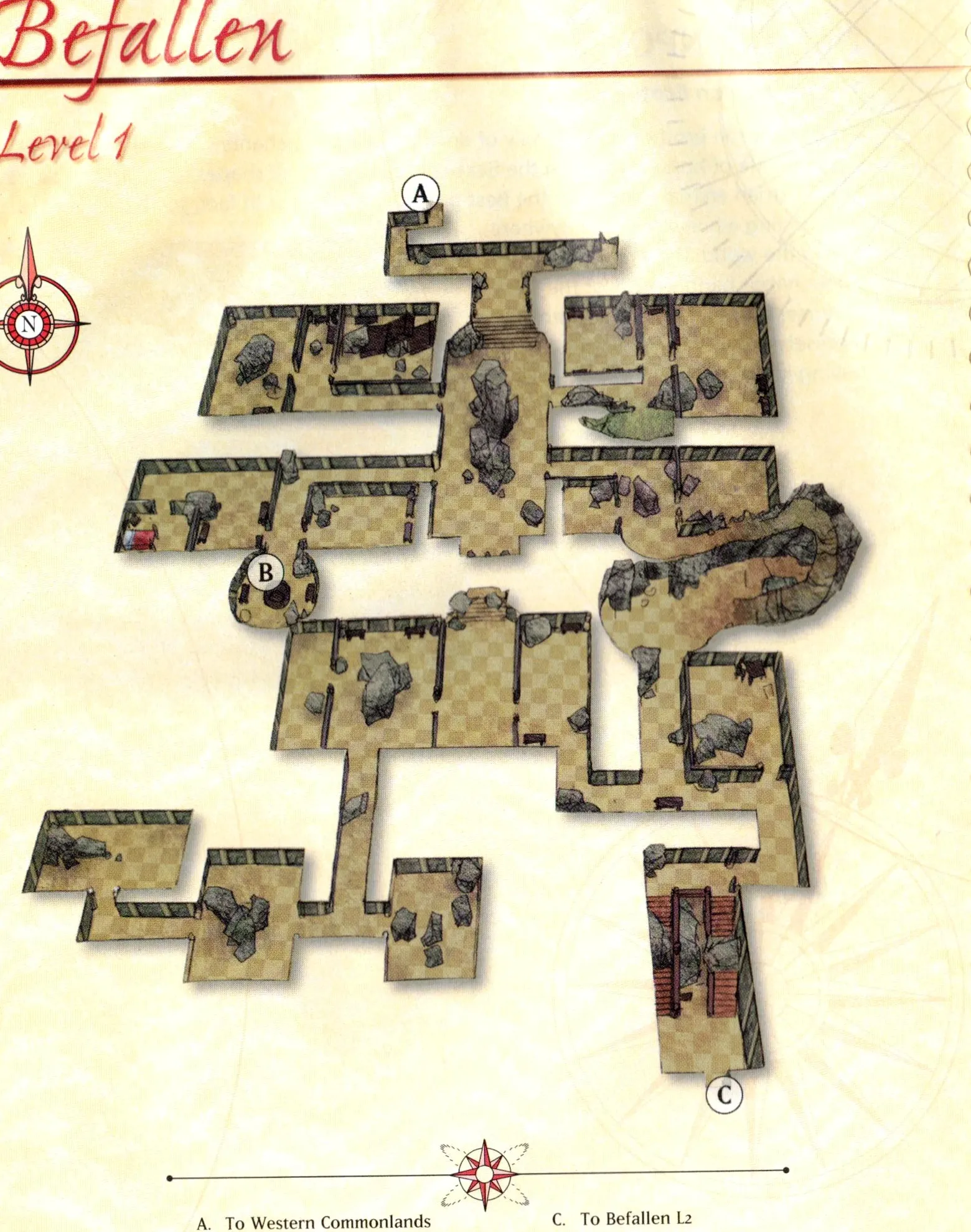 Map of Befallen — Level 1