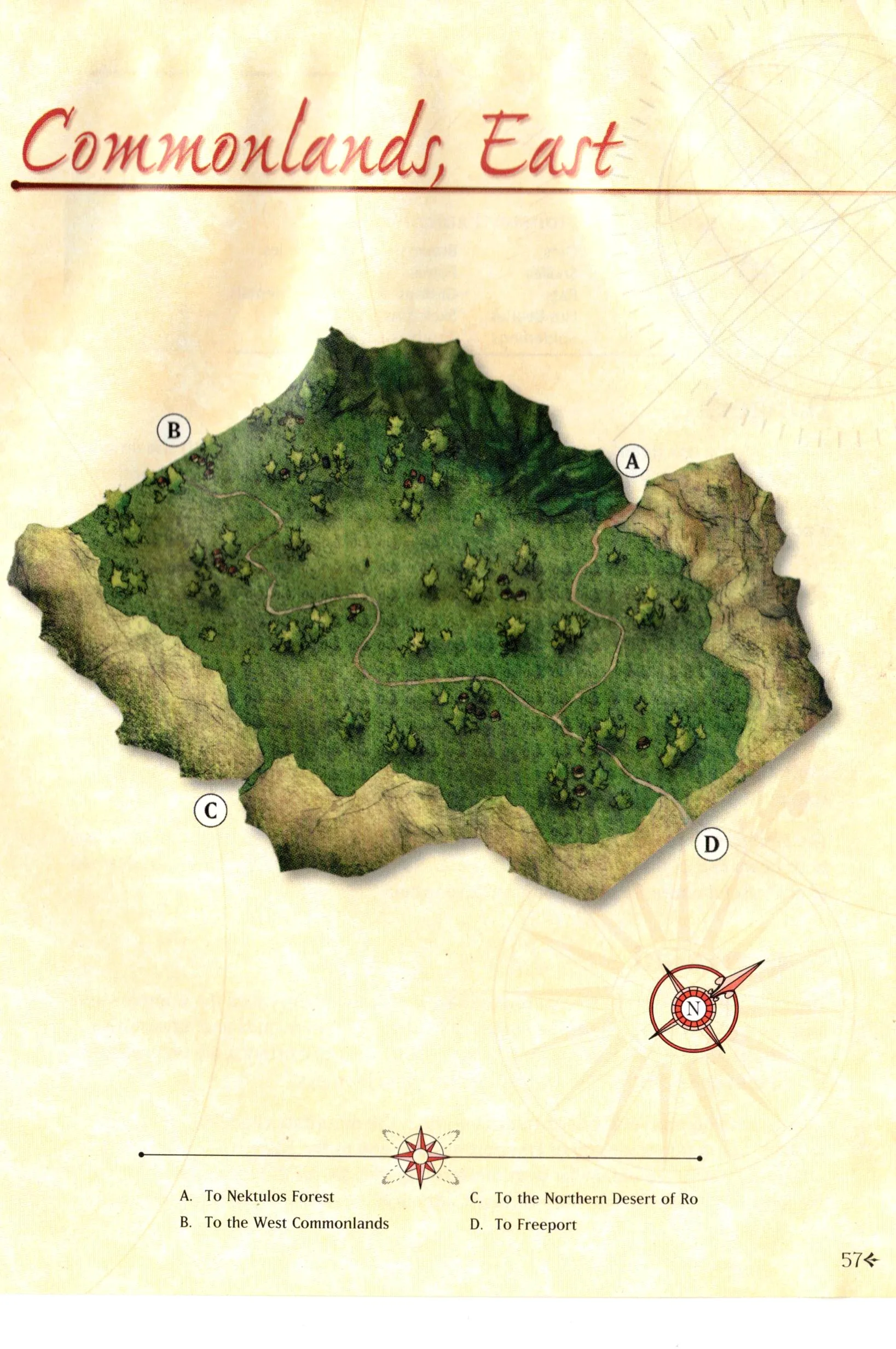 Map of The Commonlands — East
