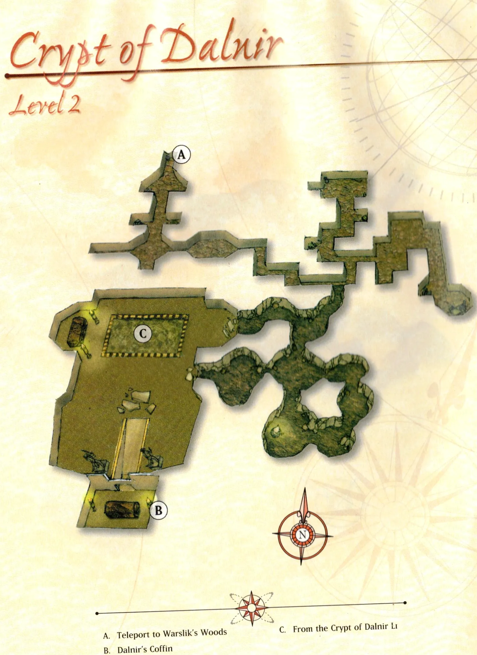 Map of Crypt of Dalnir — Level 2