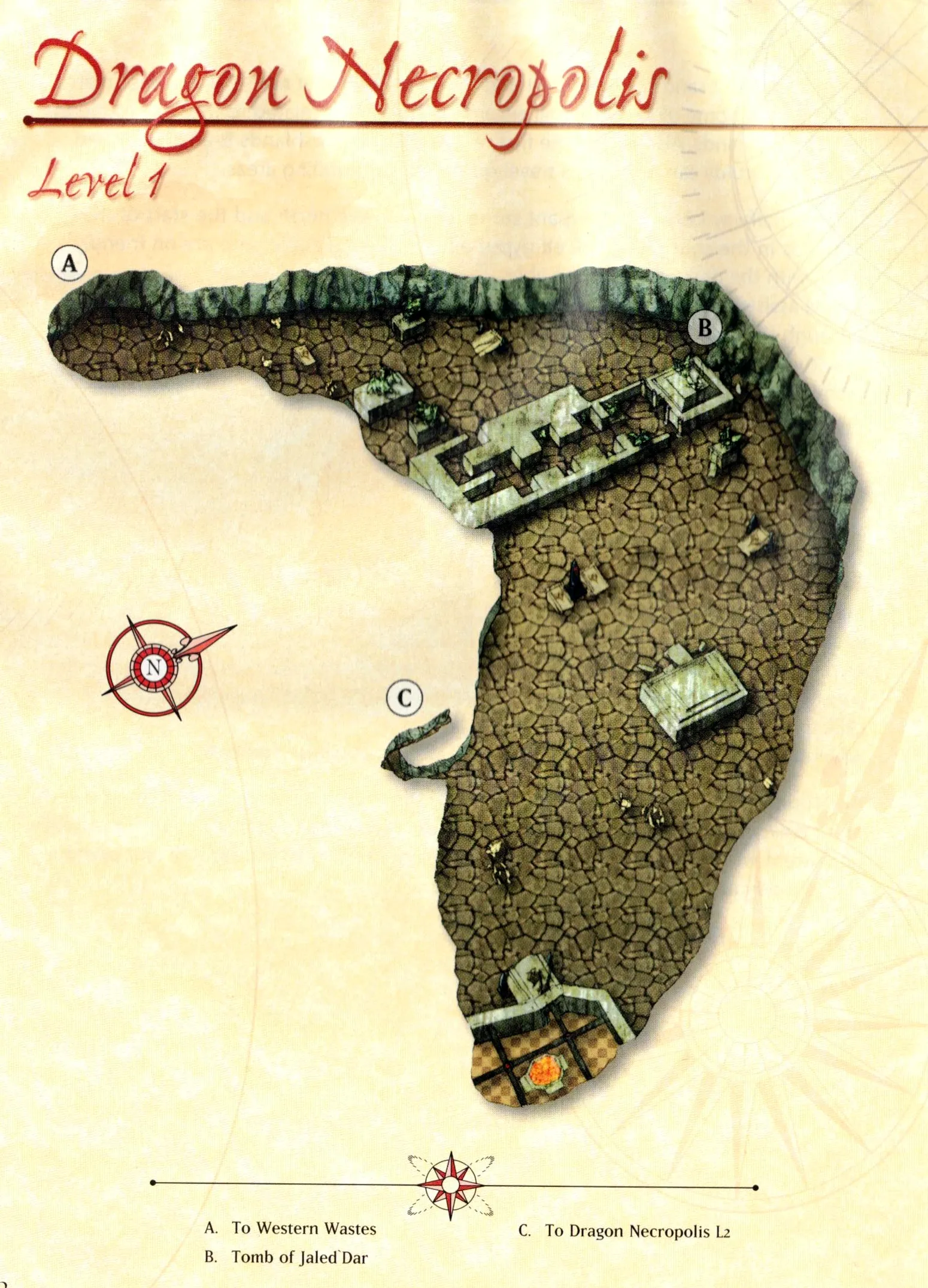 Map of Dragon Necropolis — Level 1