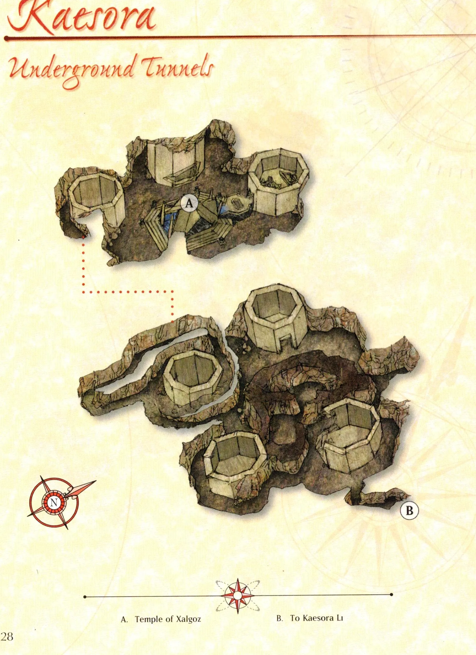 Map of Kaesora — Underground Tunnels