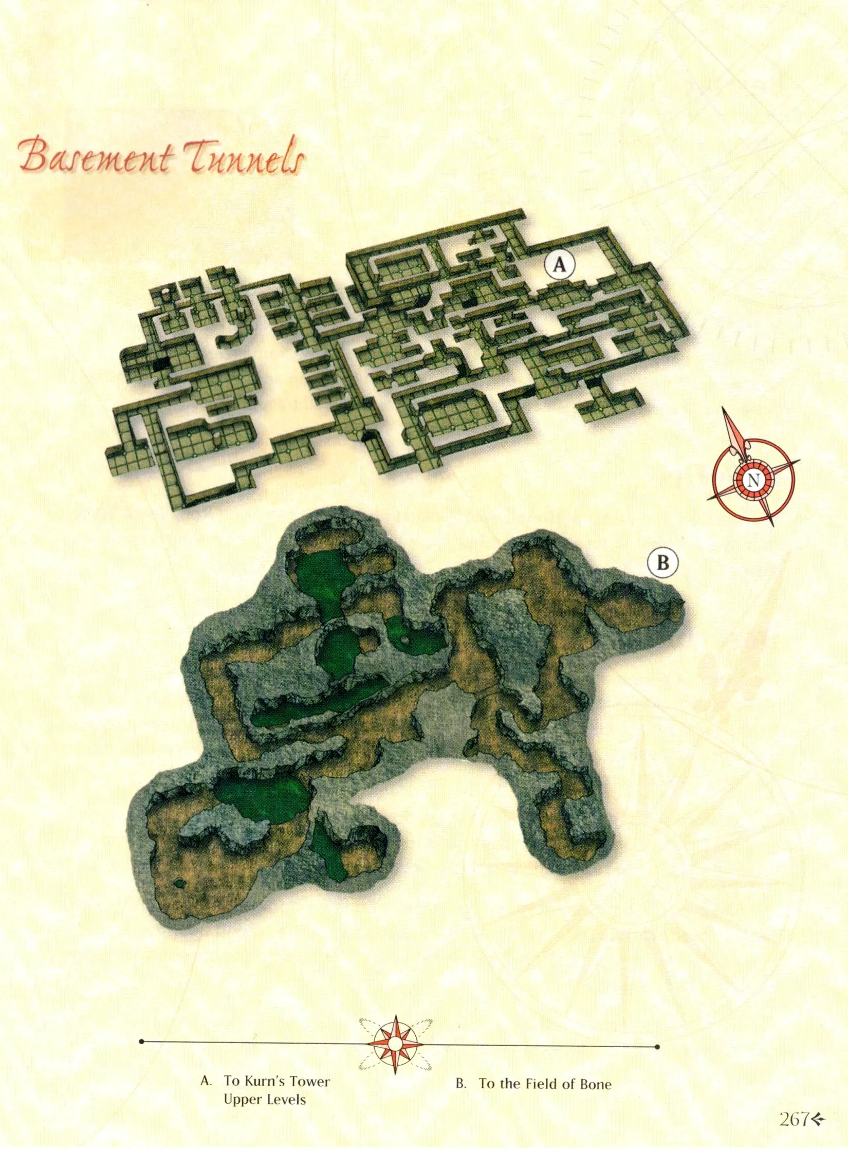 Map of Kurn's Tower — Basement Tunnels