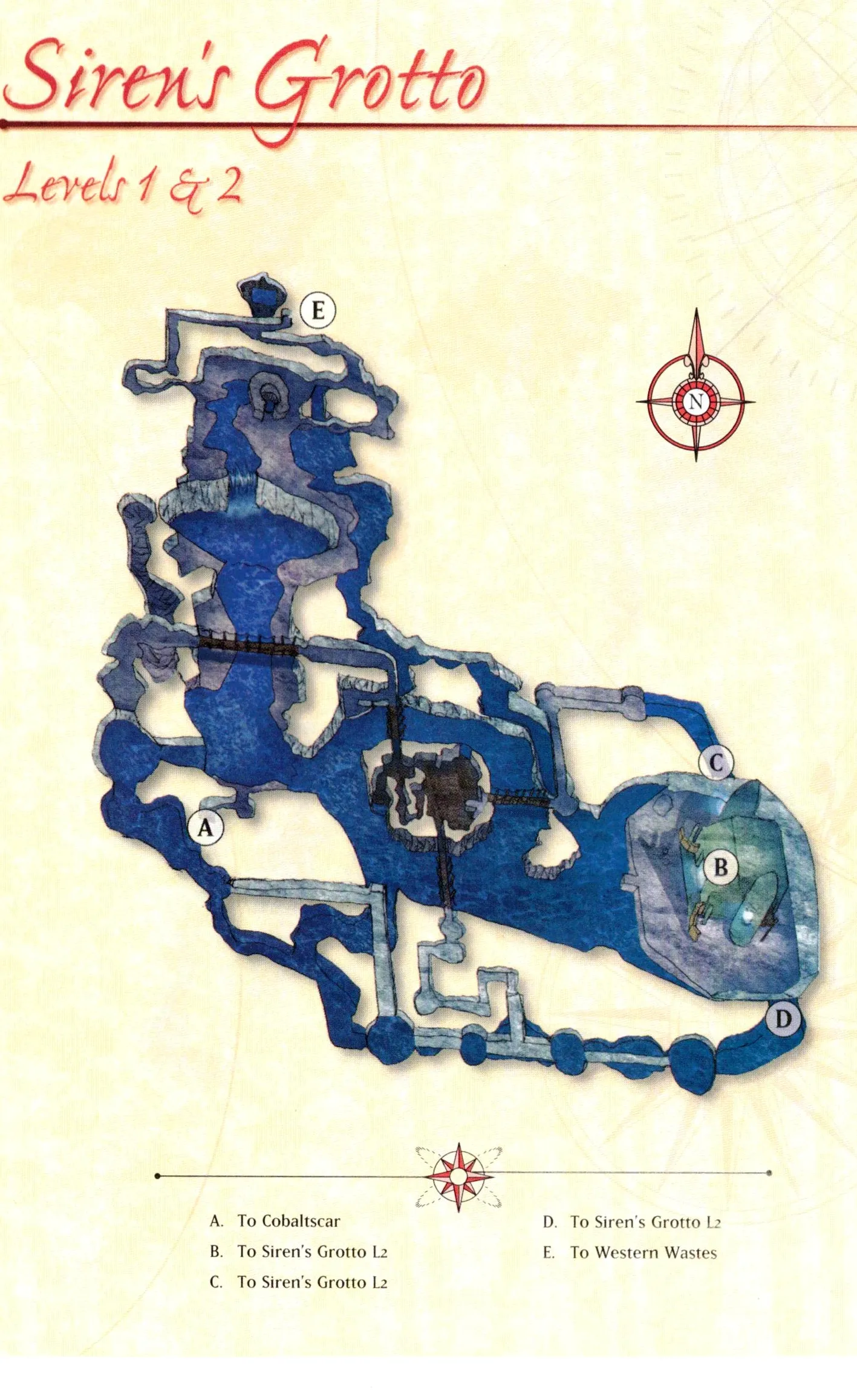 Map of Siren's Grotto — Level 1 2