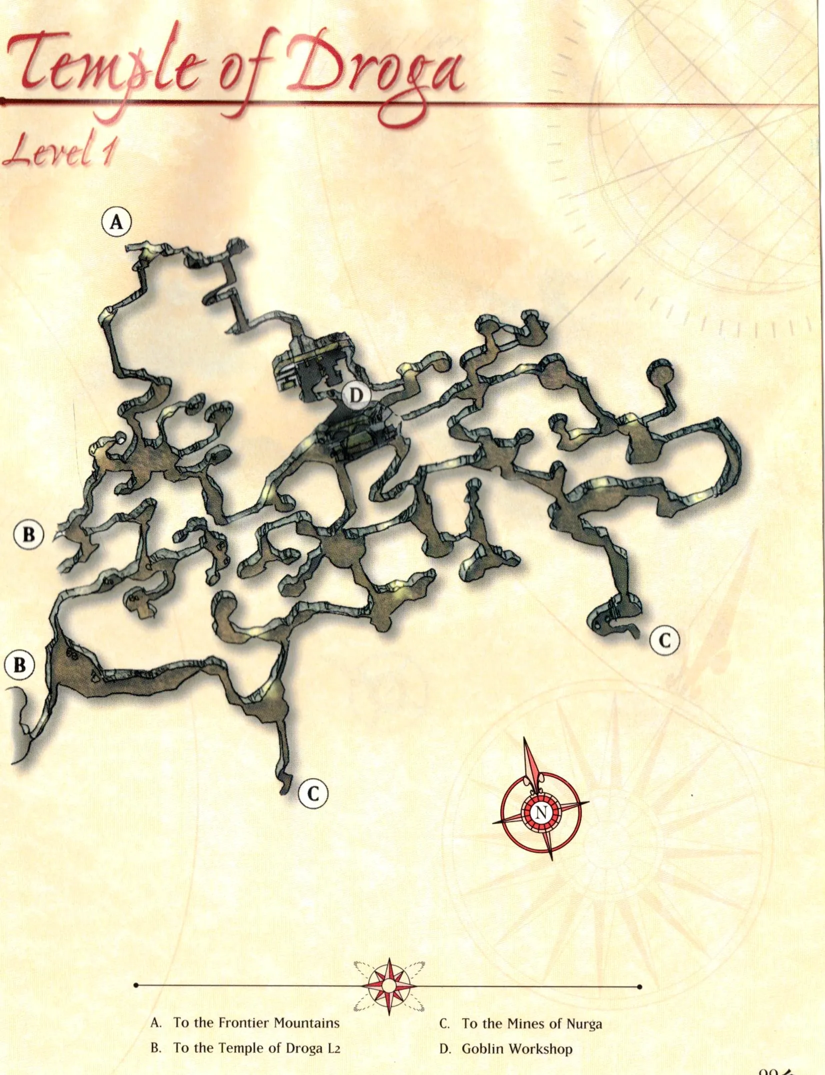 Map of Temple of Droga — Level 1
