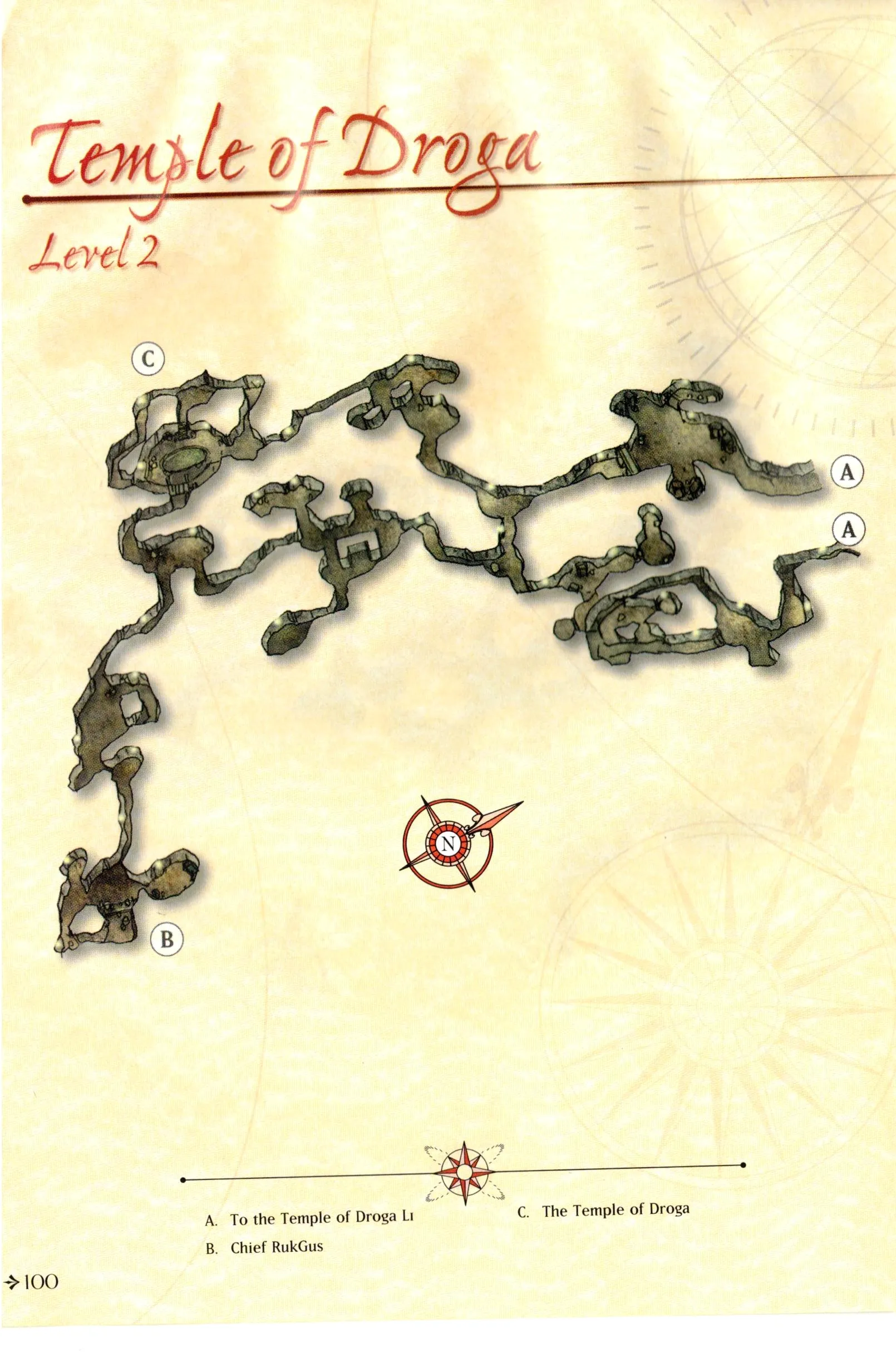 Map of Temple of Droga — Level 2